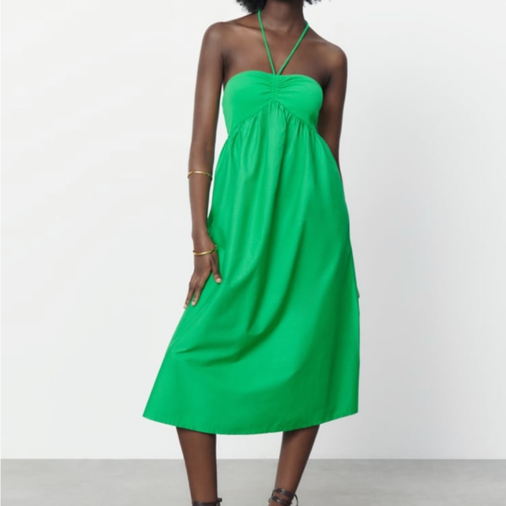 Zara Green Cotton Dress